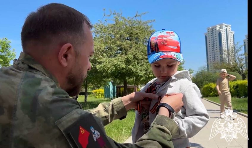 В Чеченской Республике  росгвардейцы присоединились к Всероссийской акции «Георгиевская ленточка»