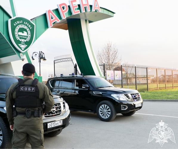 РОСГВАРДЕЙЦЫ ОБЕСПЕЧИЛИ ПРАВОПОРЯДОК НА ЧЕТВЕРТЬФИНАЛЕ КУБКА РОССИИ ПО ФУТБОЛУ В ГРОЗНОМ