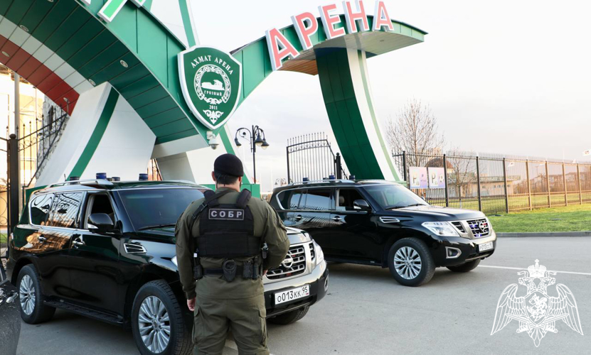 Росгвардейцы обеспечили правопорядок при проведении футбольного матча РПЛ «Ахмат» - «Зенит» в Грозном