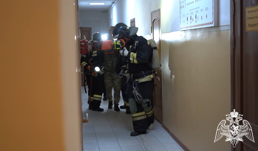 Росгвардия и МЧС провели пожарно-тактические учения в Чеченской Республике