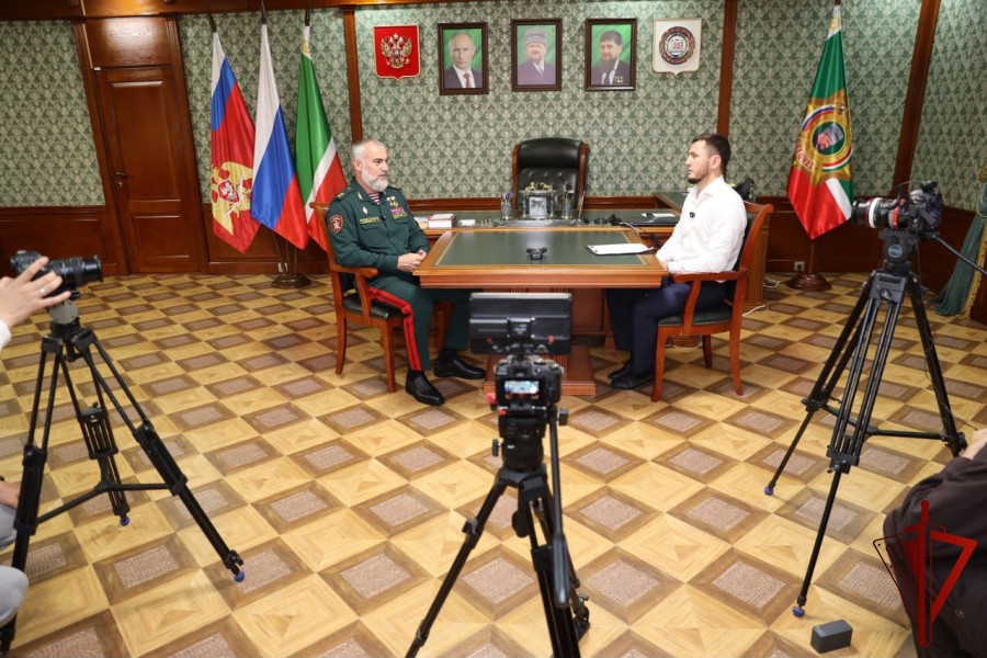 Начальник Управления Росгвардии по Чеченской Республике дал интервью ГТРК «Вайнах»
