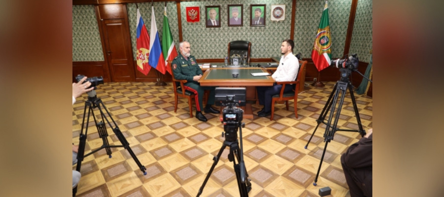 Начальник Управления Росгвардии по Чеченской Республике дал интервью ГТРК «Вайнах»